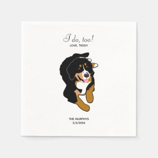 Bernese Mountain Hund Bröllop Cocktail Napkins Pappersservett