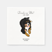 Bernese Mountain Hund Bröllop Cocktail Napkins