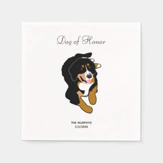 Bernese Mountain Hund Bröllop Cocktail Napkins Pappersservett