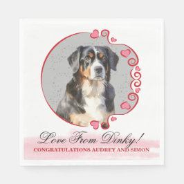 Bernese Mountain Hund Bröllop Napkins Pappersservett