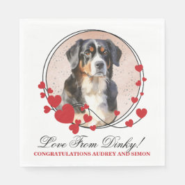Bernese Mountain Hund Bröllop Napkins Pappersservett