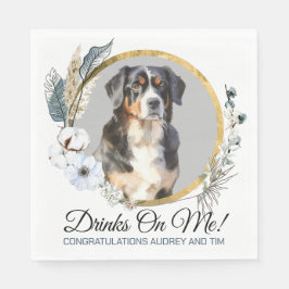 Bernese Mountain Hund Bröllop Napkins Pappersservett