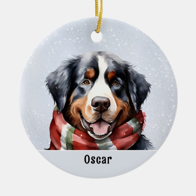 Bernese Mountain Hund Ceramic Ornament (Framsidan)