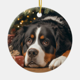 Bernese Mountain Hund Chrismas Julgransprydnad Keramik