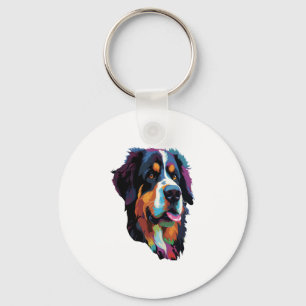 Bernese Mountain Hund Colorful Nyckelring