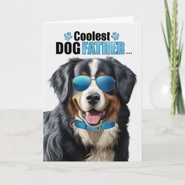 Bernese Mountain Hund Coolest Pappa Fars dag Helgkort (Framsida)