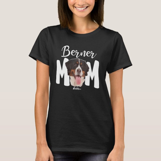Bernese Mountain Hund Cute Berner Mamma Walking To T Shirt (Framsida)