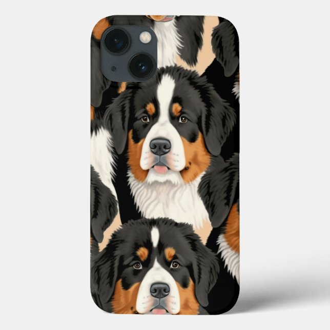 Bernese Mountain Hund Decorative Seamless Mönster (Baksida)