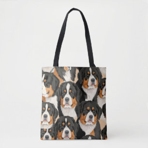 Bernese Mountain Hund Decorative Seamless Mönster Tygkasse