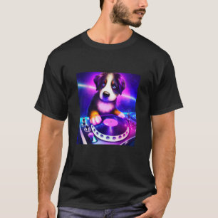 Bernese Mountain hund DJ Vaporwave Aesthetic Boys T Shirt