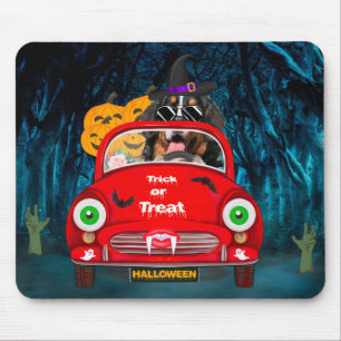 Bernese Mountain Hund Driving Car Scary Halloween Musmatta