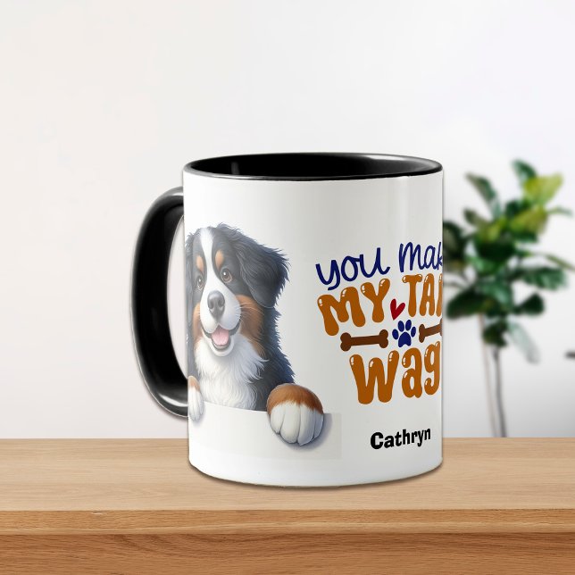 Bernese Mountain Hund du gör mitt Svan Wag Mugg (Skapare uppladdad)
