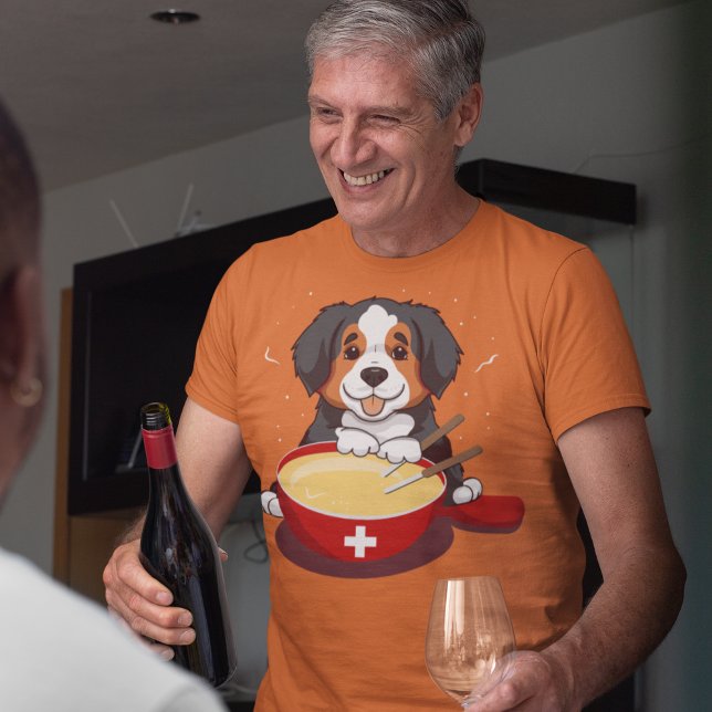 Bernese Mountain Hund Eating Fondue T Shirt (Skapare uppladdad)