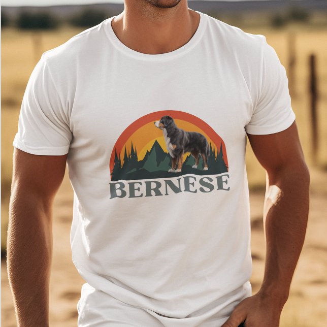 Bernese Mountain Hund Gift Retro Hundälskares T Shirt (Skapare uppladdad)