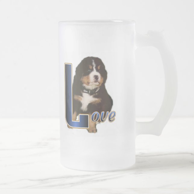 Bernese Mountain Hund Gifts Frostat Ölglas (Höger)