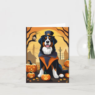 Bernese Mountain Hund Halloween Card Kort