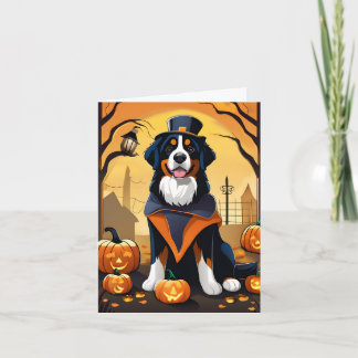 Bernese Mountain Hund Halloween Card Kort