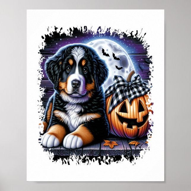 Bernese Mountain Hund Halloween Poster (Framsidan)