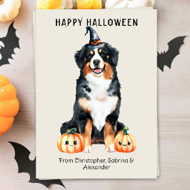 Bernese Mountain Hund Happy halloween Julkort