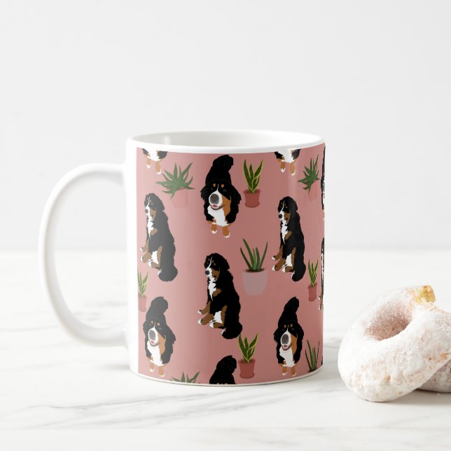 Bernese Mountain Hund Houseplantor Kaffemugg (Med munk)