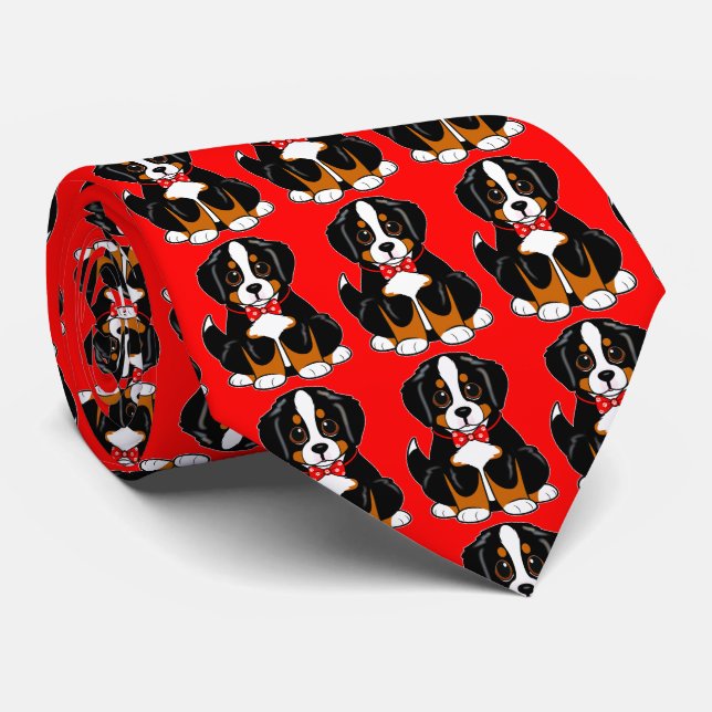 Bernese Mountain Hund i Bow Tie Slips (Rullad)