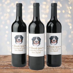 Bernese Mountain Hund I Do Bröllop Vin-etikett Vinflaska Etikett