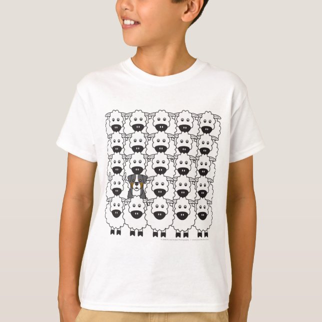Bernese Mountain Hund i får Tee (Framsida)