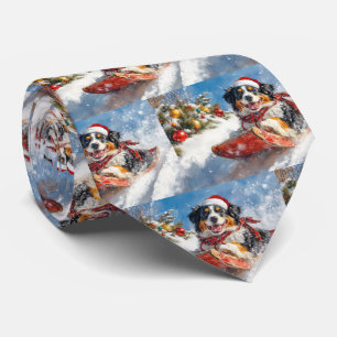Bernese Mountain Hund i Sledge jul Slips