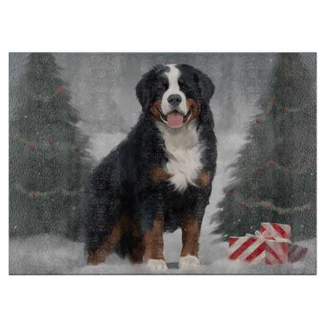 Bernese Mountain Hund i Snö jul (Framsidan)
