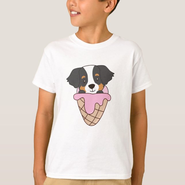 Bernese Mountain Hund Ice Waffle Sweet Animals T Shirt (Framsida)
