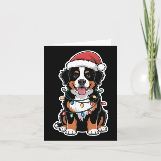 Bernese Mountain Hund insvepte i julklapp Ljus Kort (Framsida)