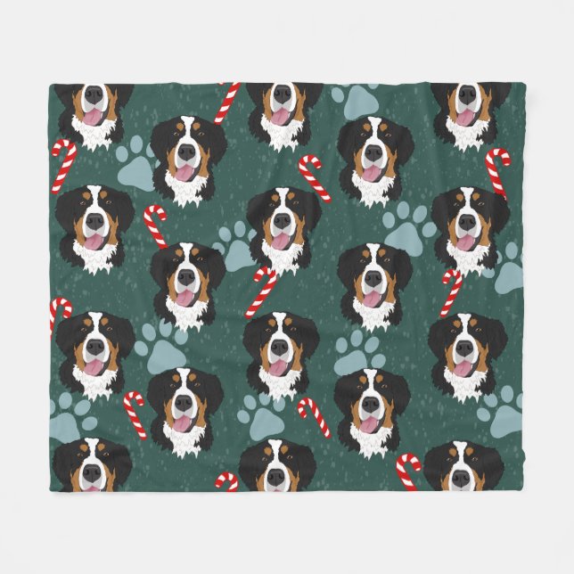 Bernese Mountain Hund jul Fleecefilt (Framsidan (Horisontell))
