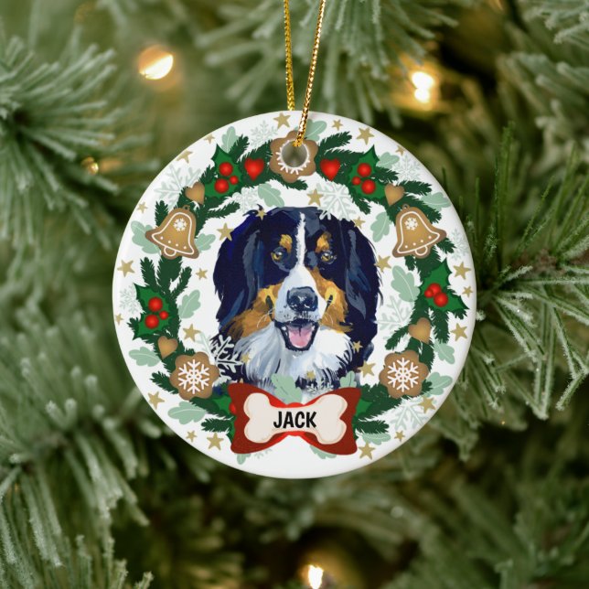 Bernese Mountain Hund jul Hund Cookie WAN Julgransprydnad Keramik (Träd)