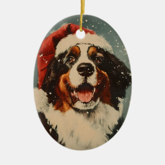Bernese Mountain hund jul Julgransprydnad Keramik (Framsidan)