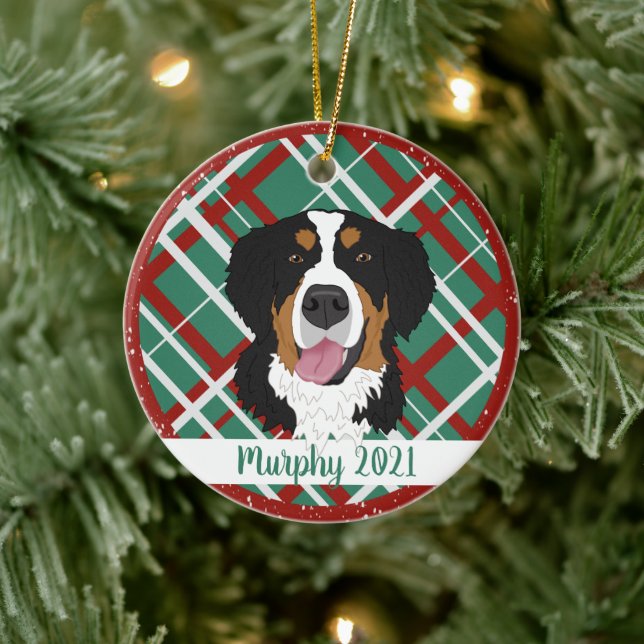 Bernese Mountain Hund jul Julgransprydnad Keramik (Träd)