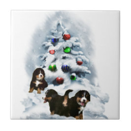 Bernese Mountain Hund jul Kakelplatta