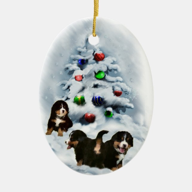 Bernese Mountain Hund jul Ornament (Framsidan)