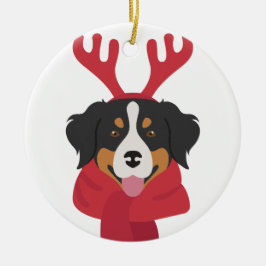 Bernese Mountain hund jul Ornament. Snö Julgransprydnad Keramik