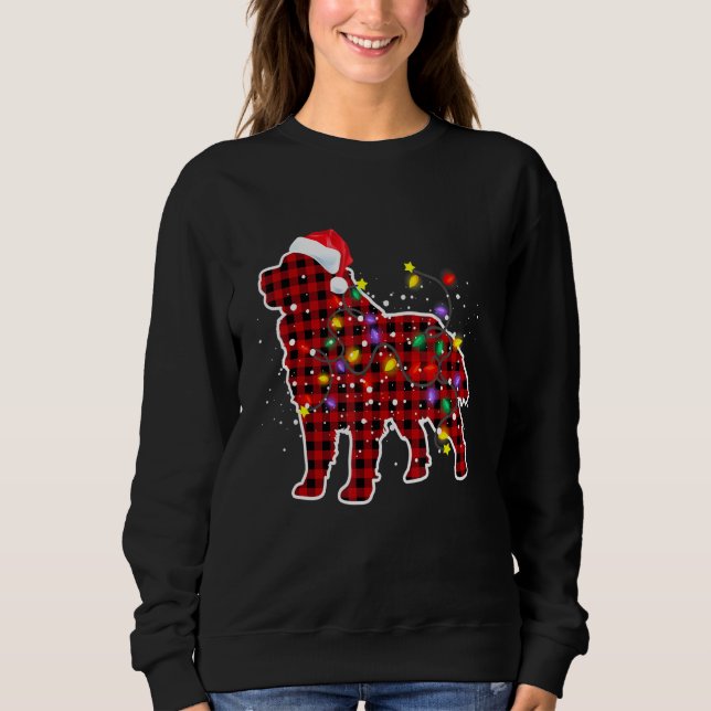 Bernese Mountain Hund jul Pajamas Santa Hat X T Shirt (Framsida)
