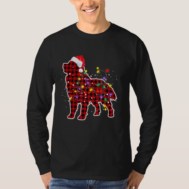 Bernese Mountain Hund jul Pajamas Santa Hat X T Shirt (Framsida)