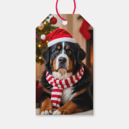 Bernese Mountain Hund jul Presentetikett