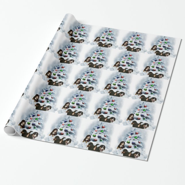 Bernese Mountain Hund jul Presentpapper (Utrullad)