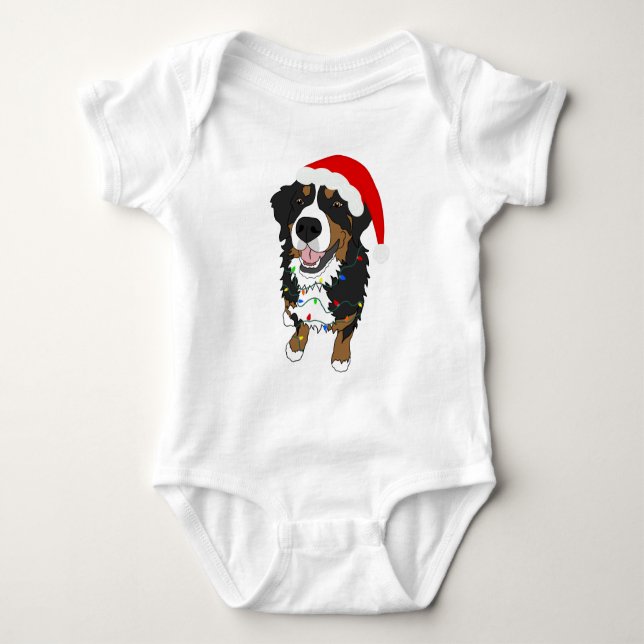 Bernese Mountain Hund jul T Shirt (Framsida)