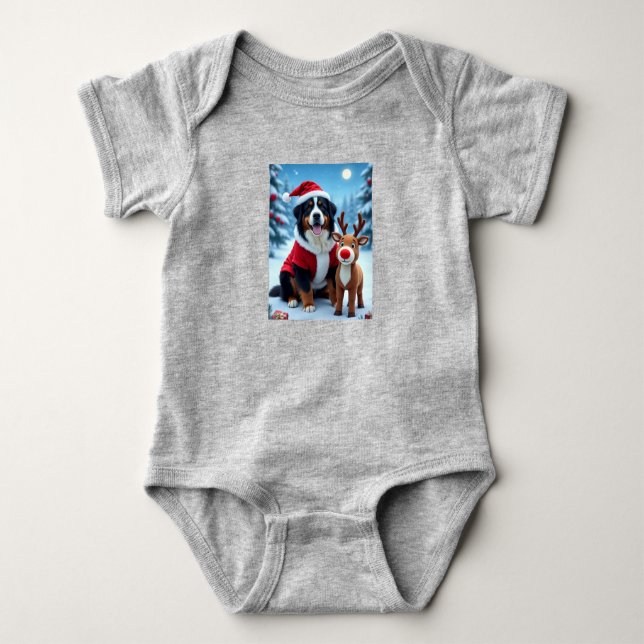 Bernese Mountain Hund jul T Shirt (Framsida)