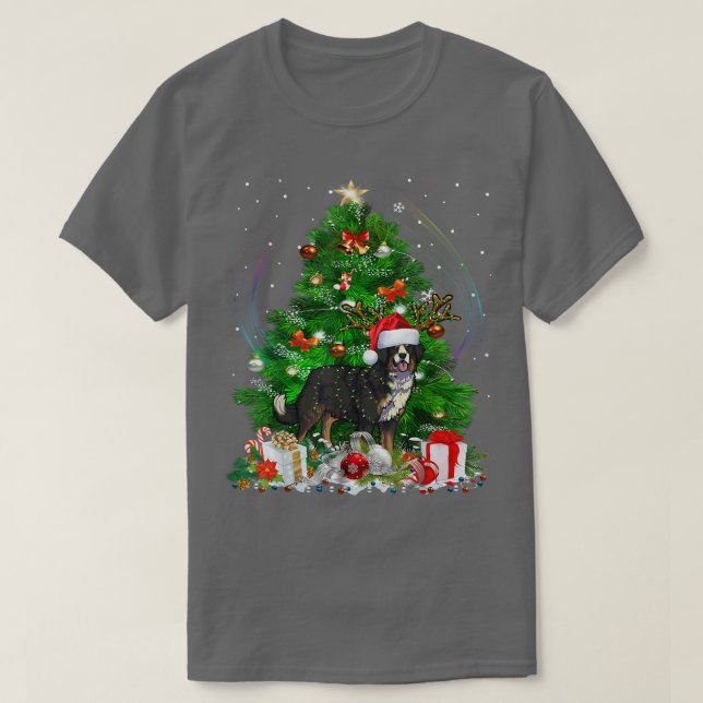 Bernese Mountain Hund Julgran Light Pajama D T Shirt (Design framsida)