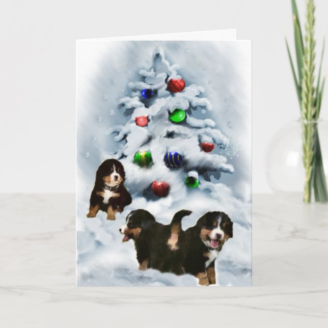 Bernese Mountain Hund julklappar Helgkort (Framsida)