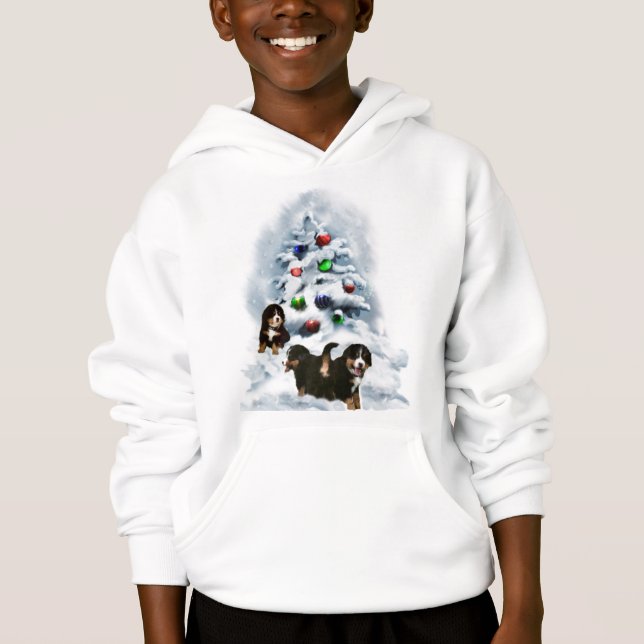 Bernese Mountain Hund julklappar T Shirt (Framsida)