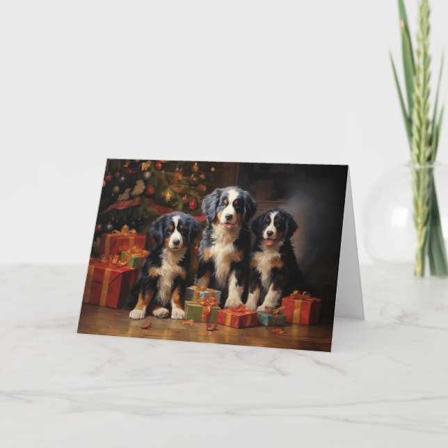 Bernese Mountain Hund julkort Tack Kort (Framsida)