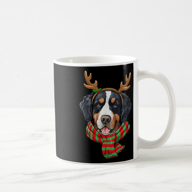 Bernese Mountain Hund julrener Santa Hat Kaffemugg (Höger)