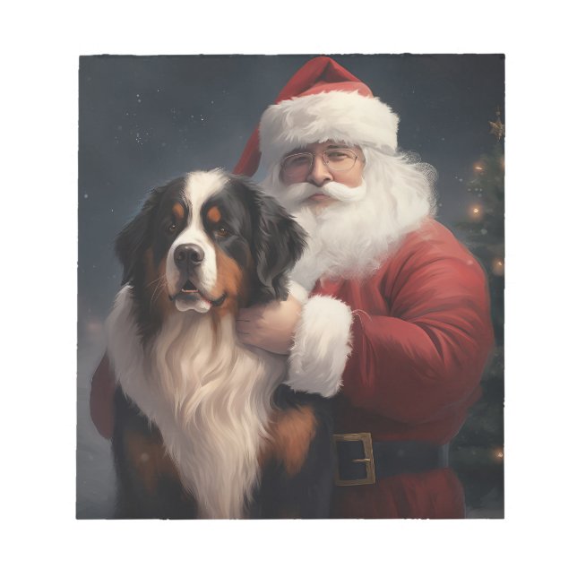 Bernese Mountain Hund Jultomten juljul Anteckningsblock (Framsida)